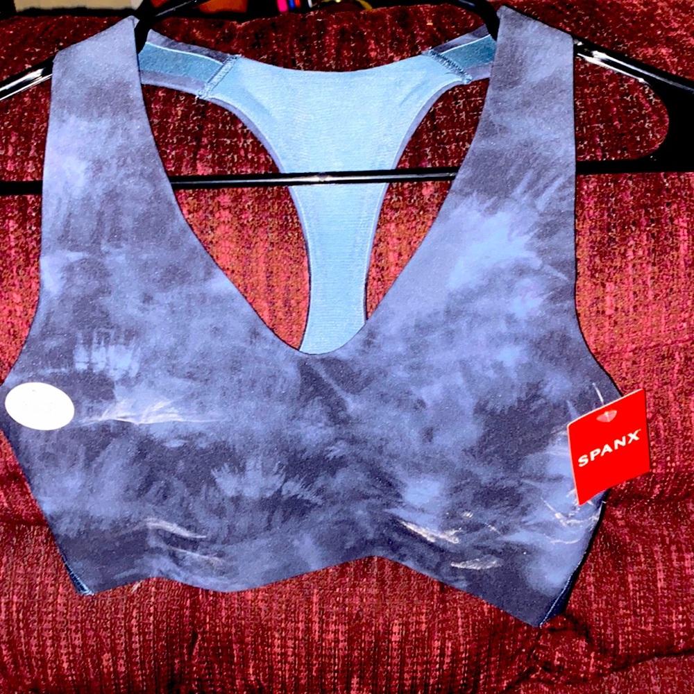 Spanx , Size:XS Color:Storm tie dye medium support sports bra